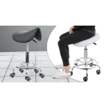 Saddle Rolling Cosmetic Chair - Black