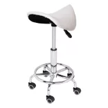 Saddle Rolling Cosmetic Chair - White