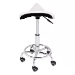 Saddle Rolling Cosmetic Chair - White