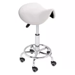 Saddle Rolling Cosmetic Chair - White