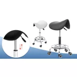 Saddle Rolling Cosmetic Chair - White
