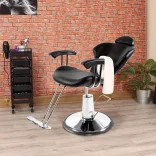 Hairdresser Chair with Adjustable Height - Black