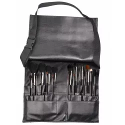 18-piece makeup brush set with a waist-mounted holder
