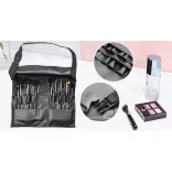 18-piece makeup brush set with a waist-mounted holder