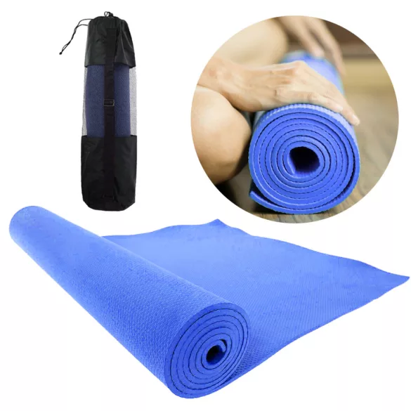 Yoga mat with a carrying bag, available in 3 colors - blue