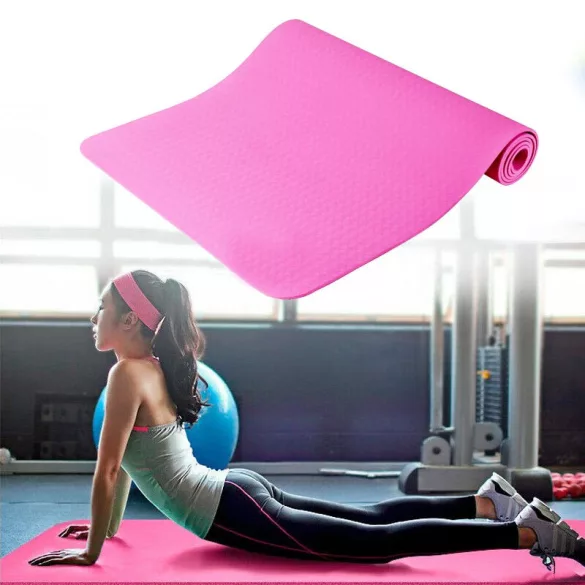 Yoga mat with a carrying bag, available in 3 colors - pink