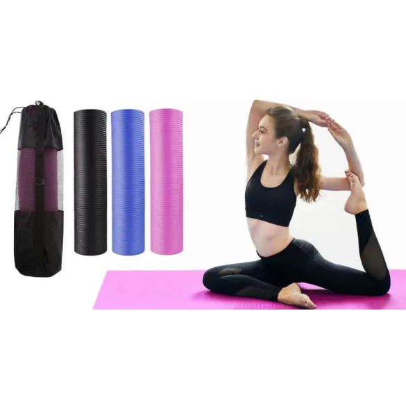 Yoga mat with a carrying bag, available in 3 colors - pink