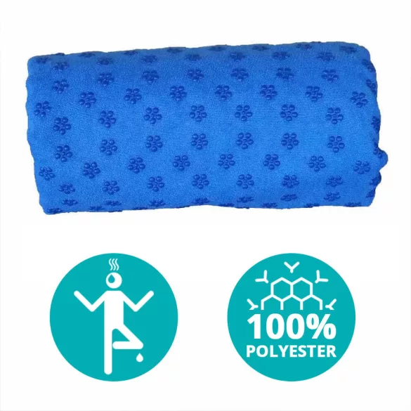 Non-slip yoga towel with a gift bag - blue