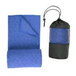 Non-slip yoga towel with a gift bag - blue
