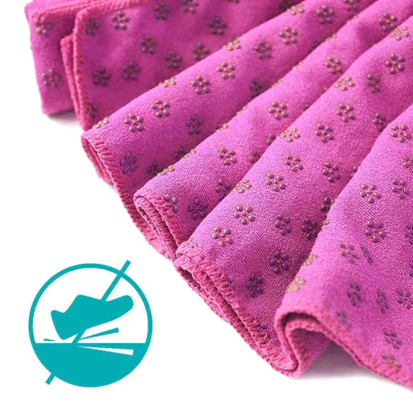 Non-slip yoga towel with a gift bag - pink