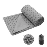 Non-slip yoga towel with a gift bag - gray