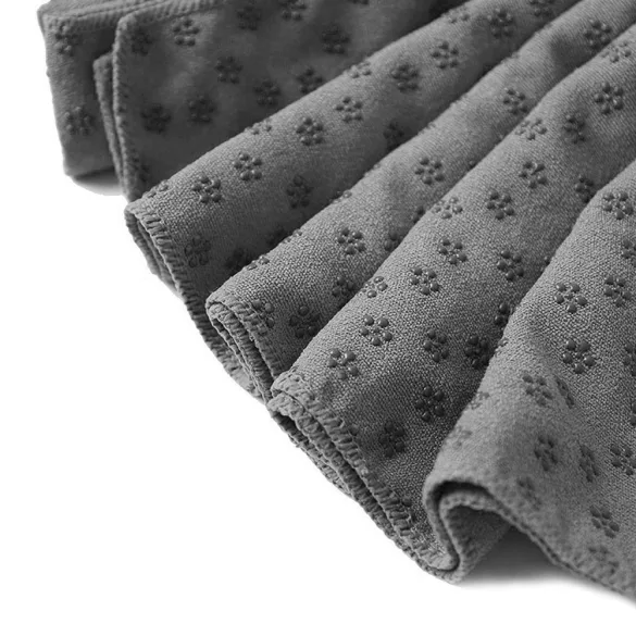 Non-slip yoga towel with a gift bag - gray