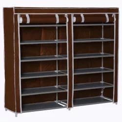 Mobile Shoe Storage Cabinet in 4 Colors - Brown