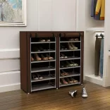 Mobile Shoe Storage Cabinet in 4 Colors - Brown