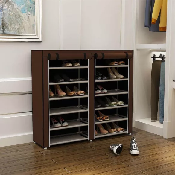 Mobile Shoe Storage Cabinet in 4 Colors - Brown