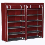 Mobile Shoe Storage Cabinet in 4 Colors - Burgundy