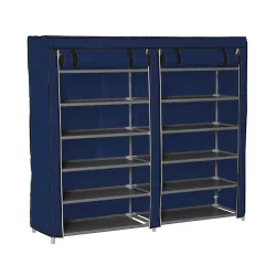 Mobile Shoe Storage Cabinet in 4 Colors - Blue