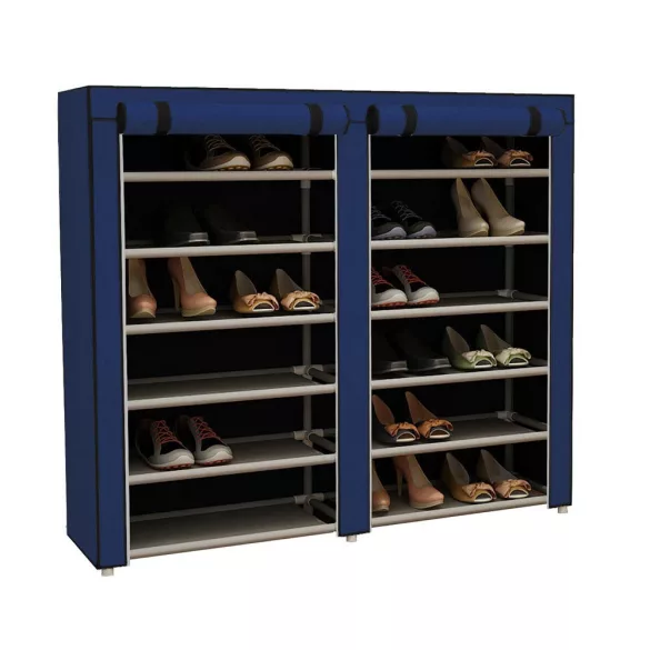 Mobile Shoe Storage Cabinet in 4 Colors - Blue