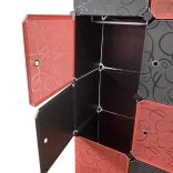 Plastic Modular Cabinet, Red-Black