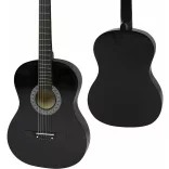 Acoustic Guitar Set for Beginners, with Free Tuner, Available in 2 Colors - Black