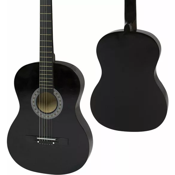 Acoustic Guitar Set for Beginners, with Free Tuner, Available in 2 Colors - Black