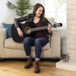 Acoustic Guitar Set for Beginners, with Free Tuner, Available in 2 Colors - Black