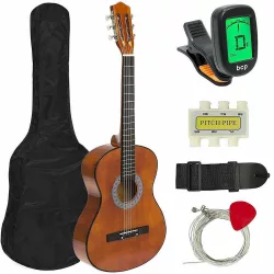   Acoustic Guitar Set for Beginners, with Free Tuner, Available in 2 Colors - Brown