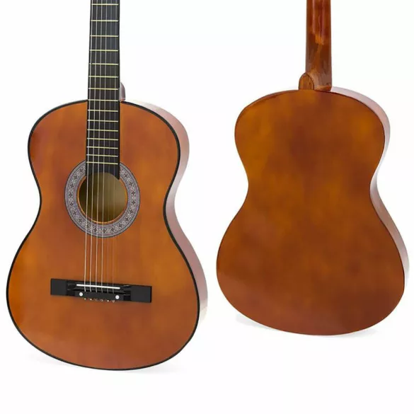 Acoustic Guitar Set for Beginners, with Free Tuner, Available in 2 Colors - Brown