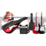 Electric Guitar Set for Beginners with Free Amplifier - Black