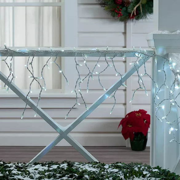 LED Icicle Light Curtain in 2 Sizes, Cool White - 230 LEDs