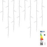 LED Icicle Light Curtain in 2 Sizes, Cool White - 690 LEDs