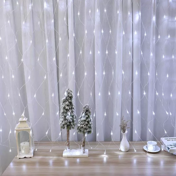 128 LED Net String Lights, Available in 2 Colors - Cool White