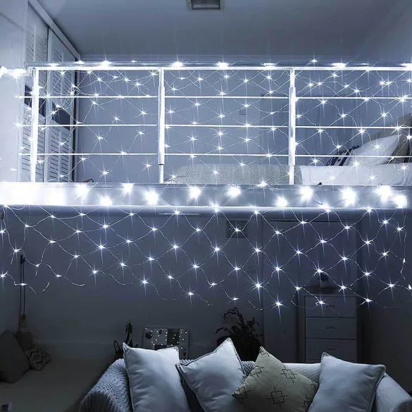 128 LED Net String Lights, Available in 2 Colors - Cool White