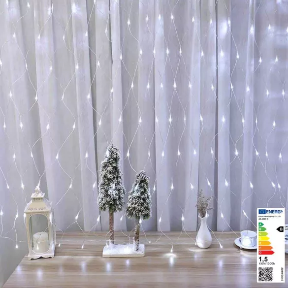 128 LED Net String Lights, Available in 2 Colors - Cool White