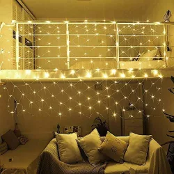 128 LED Net String Lights, 2 Colors - Warm White