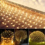 128 LED Net String Lights, 2 Colors - Warm White
