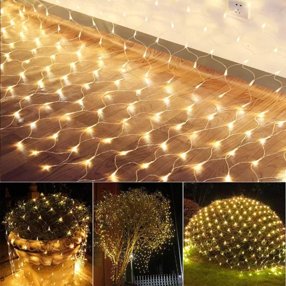 128 LED Net String Lights, 2 Colors - Warm White