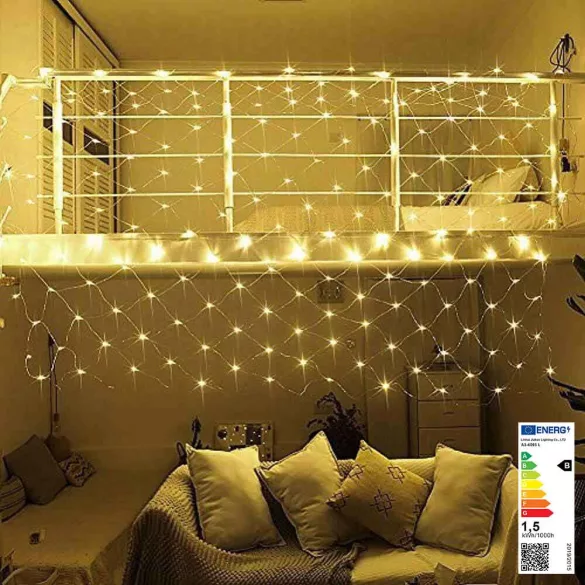 128 LED Net String Lights, 2 Colors - Warm White