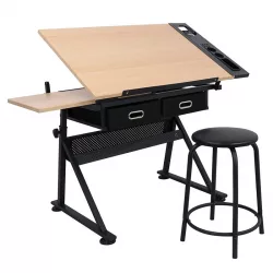 Adjustable Drawing Table with Free Chair