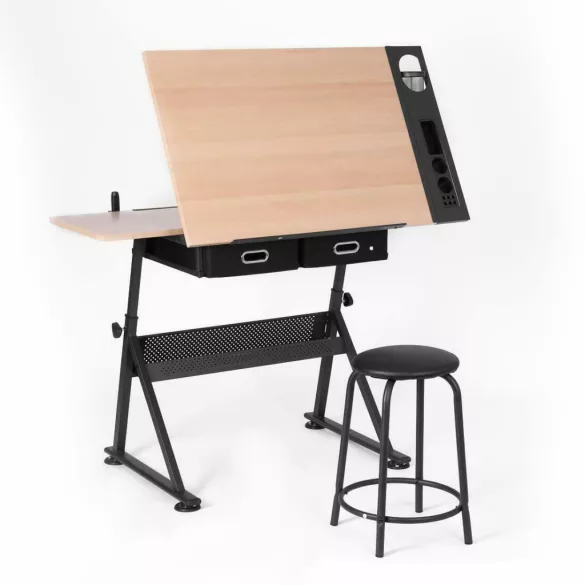 Adjustable Drawing Table with Free Chair