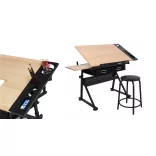 Adjustable Drawing Table with Free Chair
