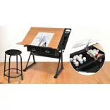 Adjustable Drawing Table with Free Chair