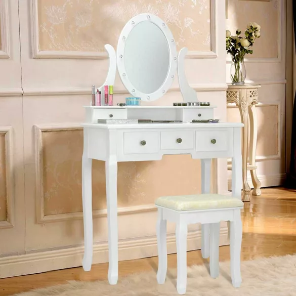 Hollywood Vanity Table, Multiple Colors - White