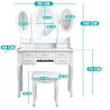 Dressing Table Milano, Available in Multiple Colors - White