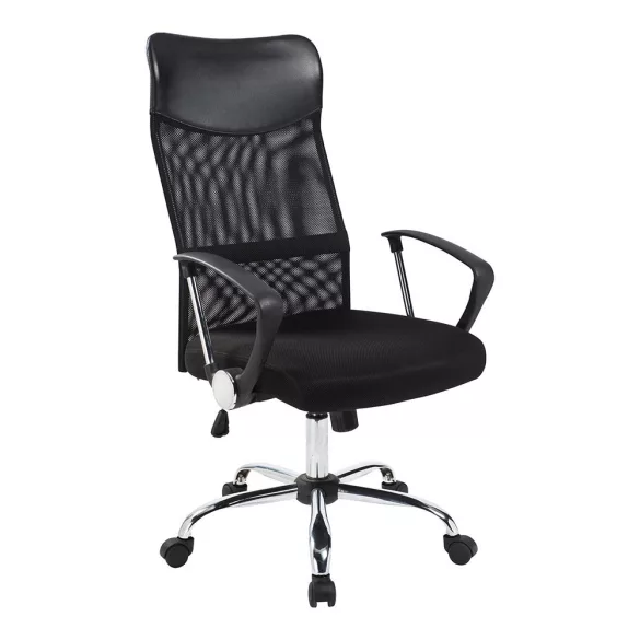Ergonomic Office Chair with High Backrest - Black