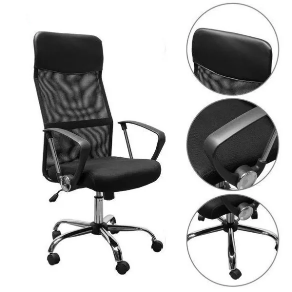 Ergonomic Office Chair with High Backrest - Black