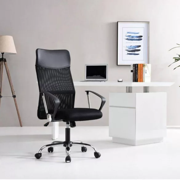 Ergonomic Office Chair with High Backrest - Black