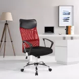 Ergonomic Office Chair with High Backrest - Red