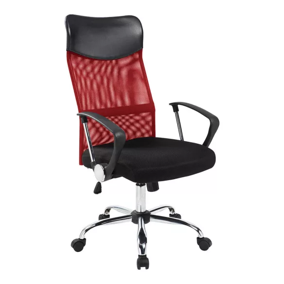 Ergonomic Office Chair with High Backrest - Red