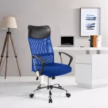 Ergonomic Office Chair with High Backrest - Blue